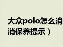 大众polo怎么消除保养提示（大众polo怎么消保养提示）