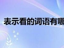 表示看的词语有哪些4个字（表示看的词语）