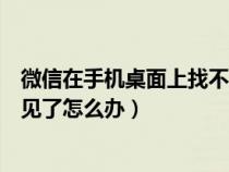 微信在手机桌面上找不到了怎么办（微信在手机桌面上找不见了怎么办）