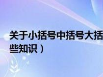 关于小括号中括号大括号的知识（关于小括号和中括号有哪些知识）