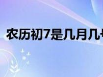 农历初7是几月几号（农历初七是什么日子）