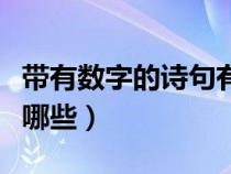 带有数字的诗句有哪一些（带有数字的诗句有哪些）