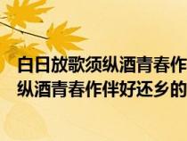 白日放歌须纵酒青春作伴好还乡的意思和感情（白日放歌须纵酒青春作伴好还乡的意思）