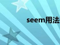 seem用法总结（seem用法）