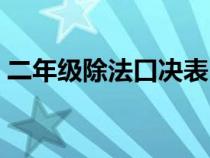 二年级除法口决表（小学二年级除法口诀表）