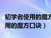 初学者使用的魔方口诀二阶段口诀（初学者使用的魔方口诀）