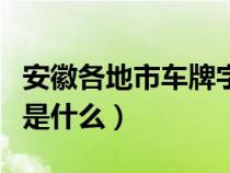 安徽各地市车牌字母（安徽各市车牌字母代码是什么）