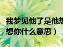 我梦见他了是他想我了吗（梦到他说明他也在想你什么意思）