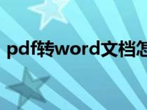 pdf转word文档怎么弄（pdf转doc的方法）