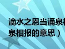 滴水之恩当涌泉相报的意思?（滴水之恩当涌泉相报的意思）