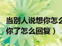 当别人说想你怎么回复比较幽默（当别人说想你了怎么回复）