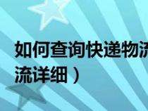 如何查询快递物流详细情况（如何查询快递物流详细）