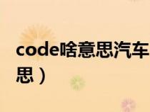 code啥意思汽车（汽车上code是什么中文意思）