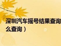 深圳汽车摇号结果查询怎样显示出来（深圳汽车摇号结果怎么查询）