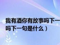 我有酒你有故事吗下一句是什么幽默风趣（我有酒你有故事吗下一句是什么）