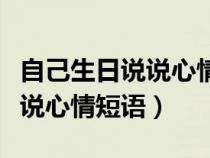 自己生日说说心情短语搞笑幽默（自己生日说说心情短语）