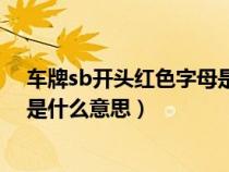 车牌sb开头红色字母是什么意思啊（车牌SB开头红色字母是什么意思）