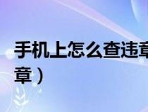 手机上怎么查违章车辆查询（手机上怎么查违章）