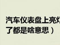 汽车仪表盘上亮灯标志（汽车仪表盘上的灯亮了都是啥意思）