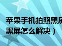 苹果手机拍照黑屏怎么解决呢（苹果手机拍照黑屏怎么解决）