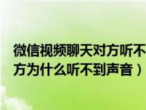 微信视频聊天对方听不到声音怎么回事（用微信视频聊天对方为什么听不到声音）