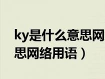 ky是什么意思网络用语怎么说（ky是什么意思网络用语）