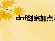 dnf剑宗加点2022（dnf剑宗加点）