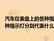 汽车仪表盘上的各种指示灯表示什么意思（汽车仪表盘的各种指示灯分别代表什么意思）