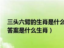 三头六臂的生肖是什么 最佳答案 知识搜索（三头六臂正确答案是什么生肖）