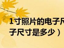 1寸照片的电子尺寸是多少啊（1寸照片的电子尺寸是多少）