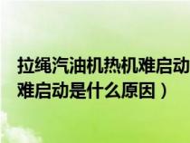 拉绳汽油机热机难启动是什么原因引起的（拉绳汽油机热机难启动是什么原因）