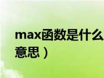 max函数是什么意思函数（车的max是什么意思）