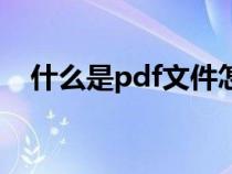 什么是pdf文件怎么弄（什么是pdf文件）