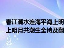 春江潮水连海平海上明月共潮生这首诗（春江潮水连海平海上明月共潮生全诗及翻译）