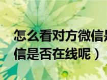 怎么看对方微信是否在线?（怎样知道对方微信是否在线呢）