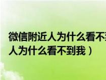 微信附近人为什么看不到我 是什么原因屏蔽我了（微信附近人为什么看不到我）