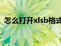 怎么打开xlsb格式文件（xls文件怎么打开）