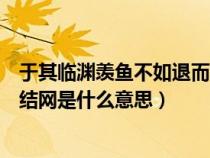 于其临渊羡鱼不如退而结网是什么意思（临渊羡鱼不如退而结网是什么意思）