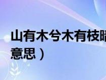 山有木兮木有枝暗示什么（山有木兮木有枝的意思）