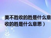 美不胜收的胜是什么意思我是用什么方法来理解的（美不胜收的胜是什么意思）