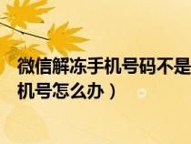 微信解冻手机号码不是自己的怎么办（微信解冻不是自己手机号怎么办）