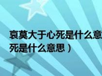 哀莫大于心死是什么意思而人死亦次之的意思（哀莫大于心死是什么意思）