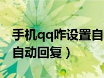 手机qq咋设置自动回复消息（手机qq咋设置自动回复）