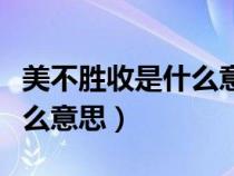 美不胜收是什么意思解释一下（美不胜收是什么意思）