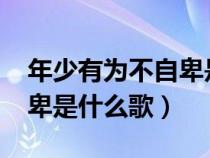 年少有为不自卑是什么意思?（年少有为不自卑是什么歌）