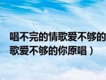 唱不完的情歌爱不够的你原唱表达了什么意思（唱不完的情歌爱不够的你原唱）