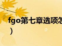 fgo第七章选项怎么选简单（fgo第七章攻略）