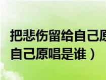 把悲伤留给自己原唱是谁唱火的（把悲伤留给自己原唱是谁）