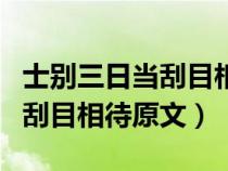 士别三日当刮目相待是不是成语（士别三日当刮目相待原文）