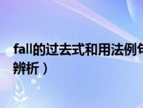 fall的过去式和用法例句辨析初中（fall的过去式和用法例句辨析）